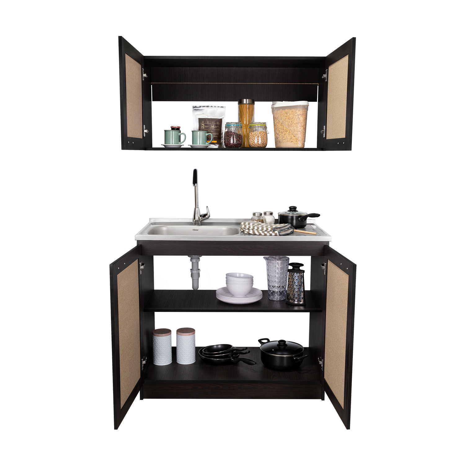 Cocina Integral Toronto, Wengue, Incluye Mesón Izquierdo ZF