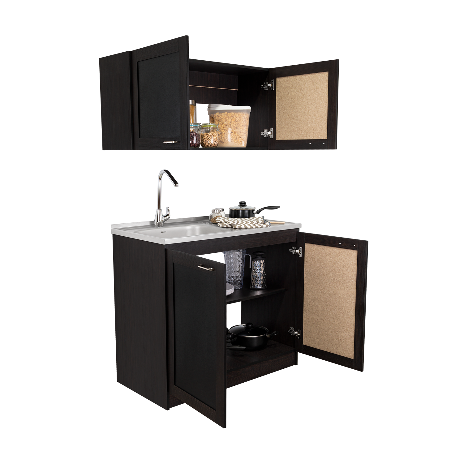 Cocina Integral Toronto, Wengue, Incluye Mesón Izquierdo ZF