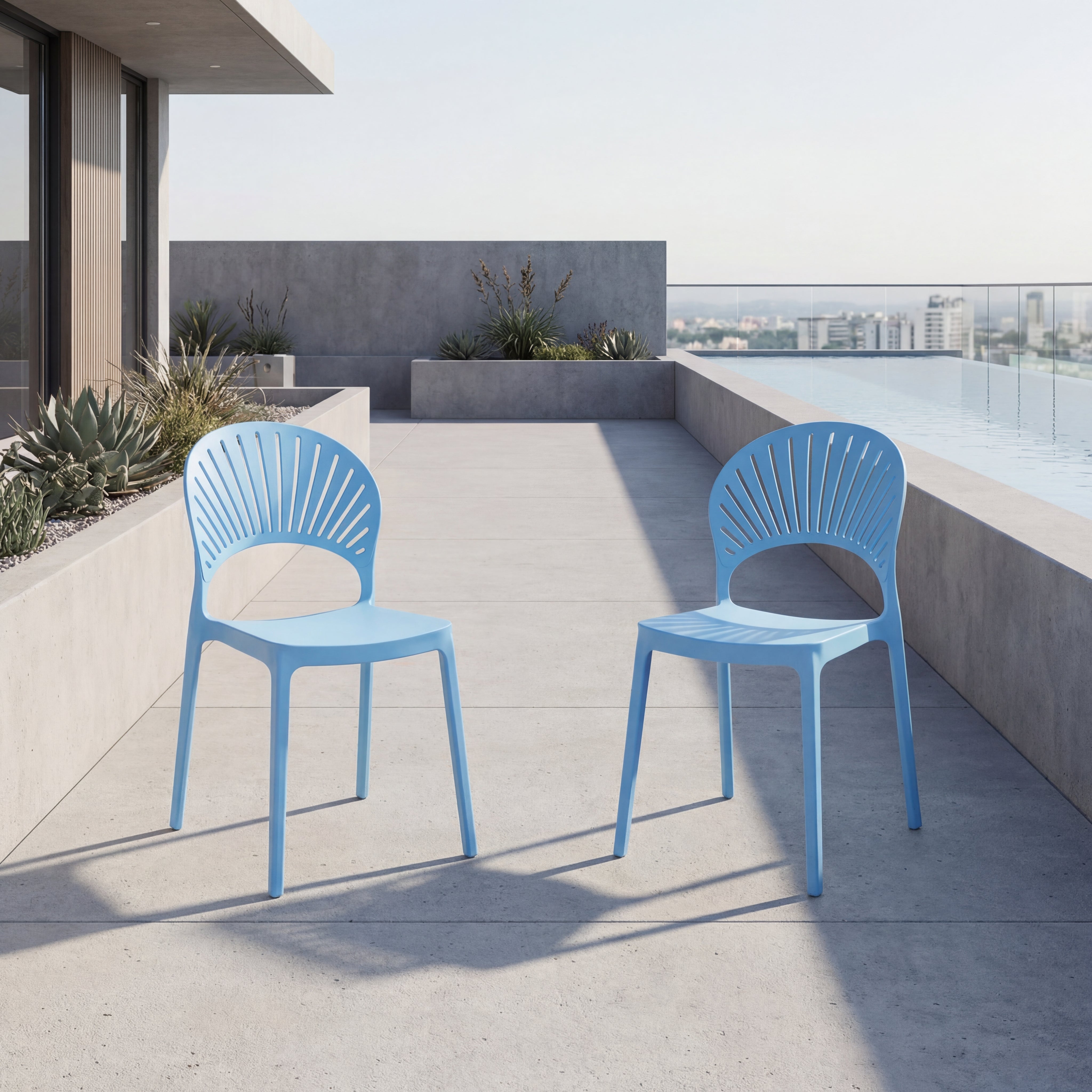 Silla Paraiso, Color Azul, Con espaldar y Diseño moderno X2