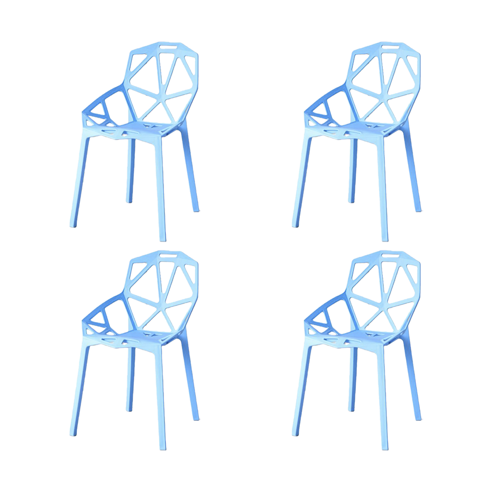 Silla Roxy, Color Azul, Con espaldar y diseño Moderno X4