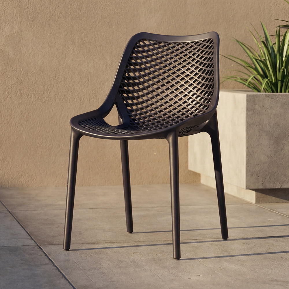 Silla Miame, Negro, con espaldar y reposa brazos