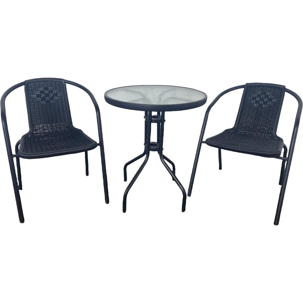Juego de Terraza Rattan Balí, Color Negro