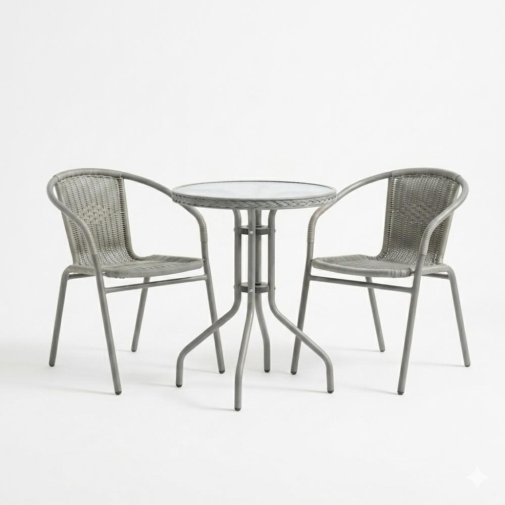 Juego de Terraza Rattan Manila, Color Gris