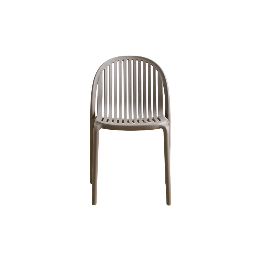 Silla Marruecos, Taupe, con Espaldar en Rayas y Diseño Minimalista