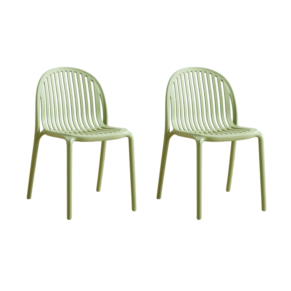 Set de 2 Sillas Marruecos, Verde Olivo, con Espaldar en Rayas y Diseño Minimalista