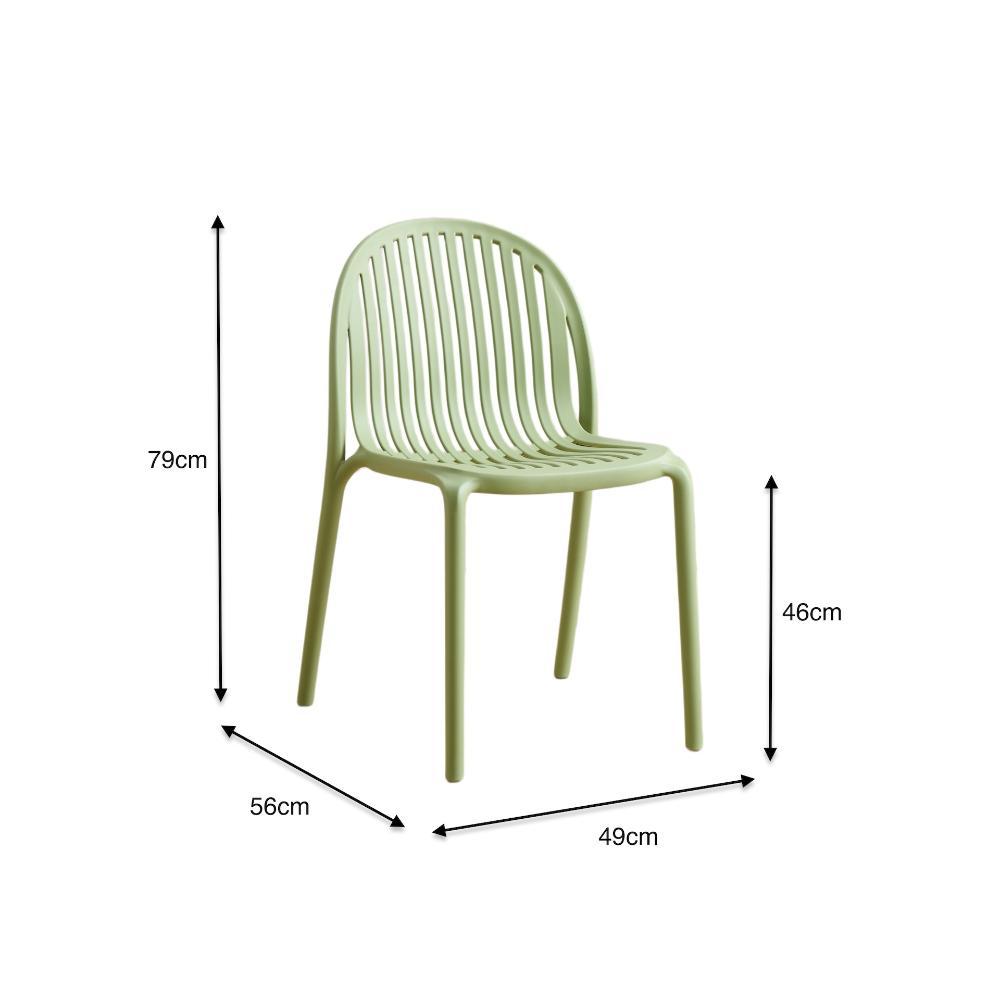 Silla Marruecos, Verde Olivo, con Espaldar en Rayas y Diseño Minimalista