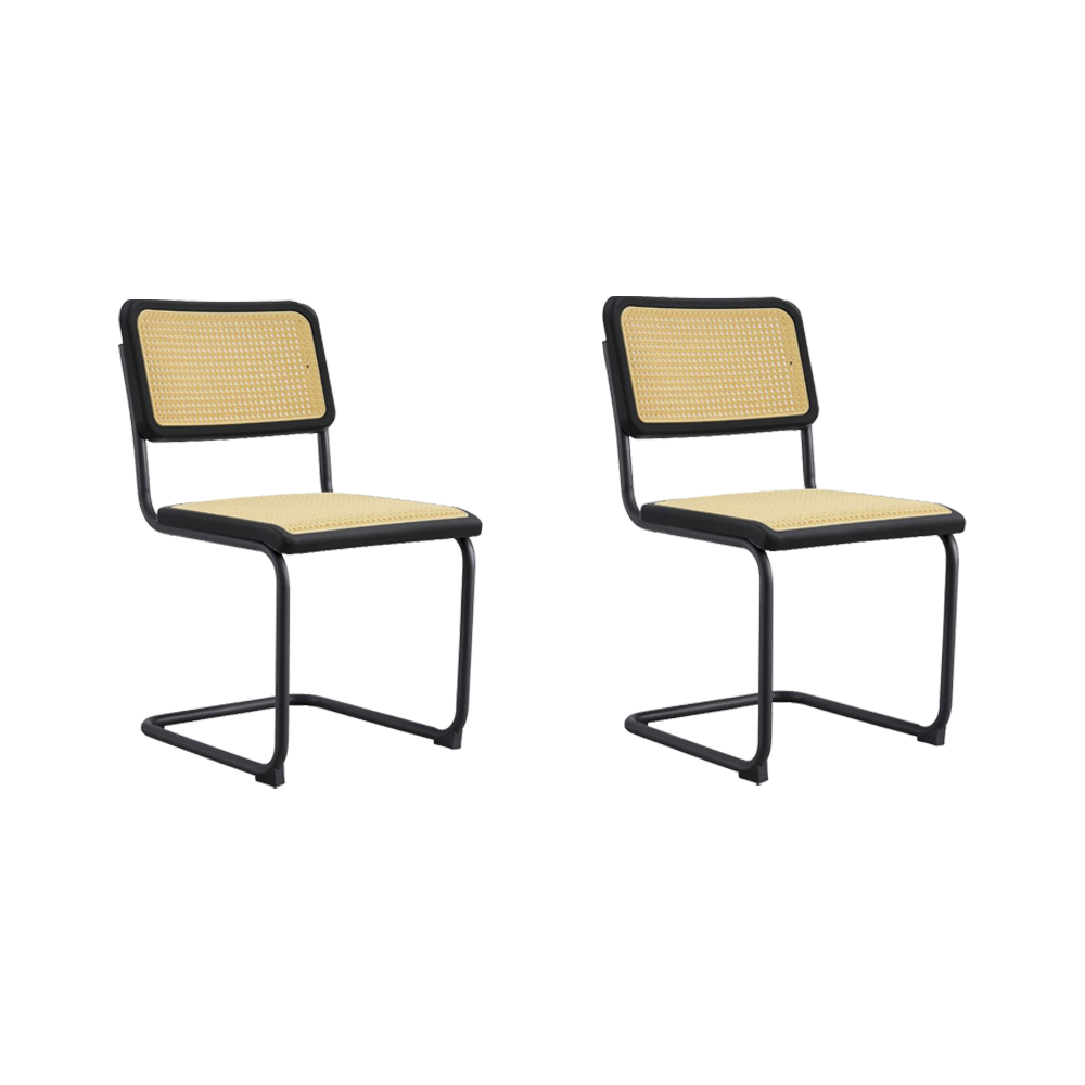 Silla Vintage, Negro y Beige, Con Espaldar Transpirable y Diseño Retro X2