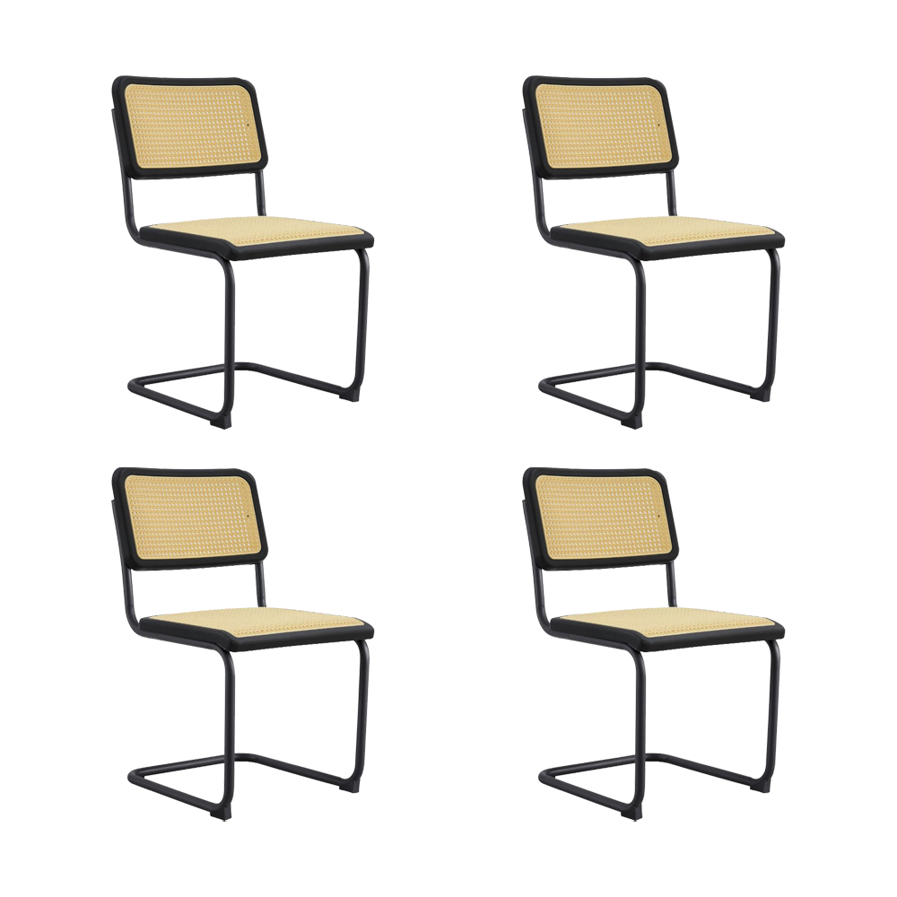 Silla Vintage, Negro y Beige, Con Espaldar Transpirable y Diseño Retro X4