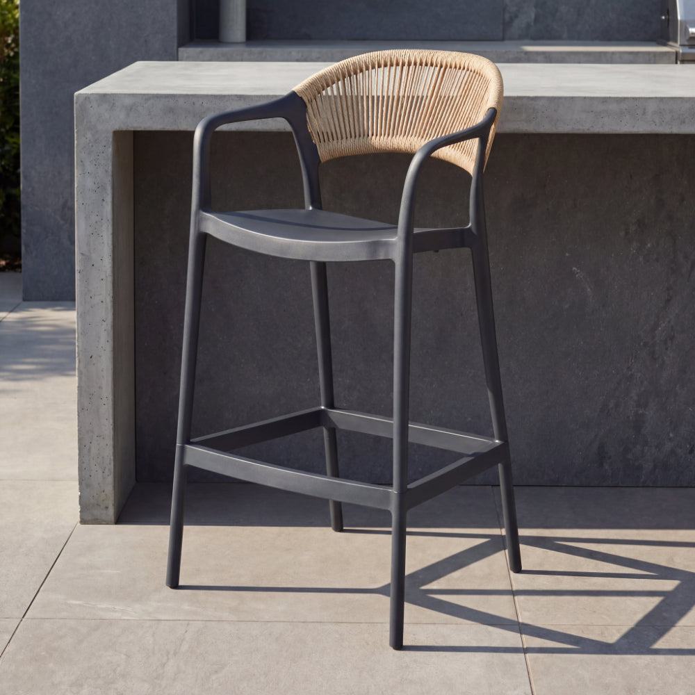 Silla para Bar Balí, Negro, Doble propósito con Reposa Pies