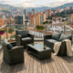 Sala de Terraza Mimbe, Negro y Gris