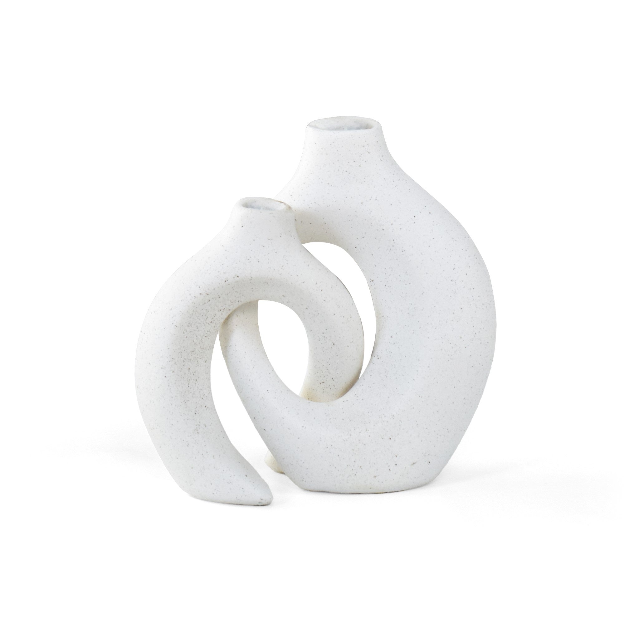 Set de Floreros en Ceramica Aura Blanco