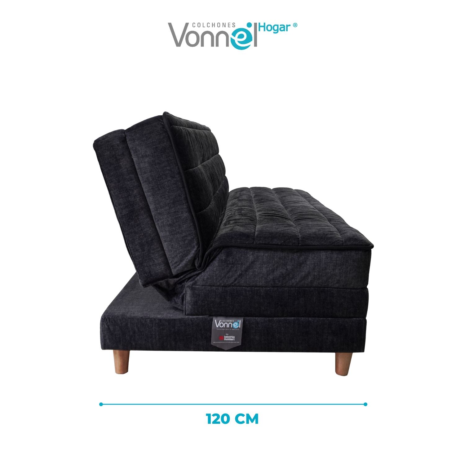 Sofá Cama Europeo Marca Vonnel (120X180 Cm) Negro
