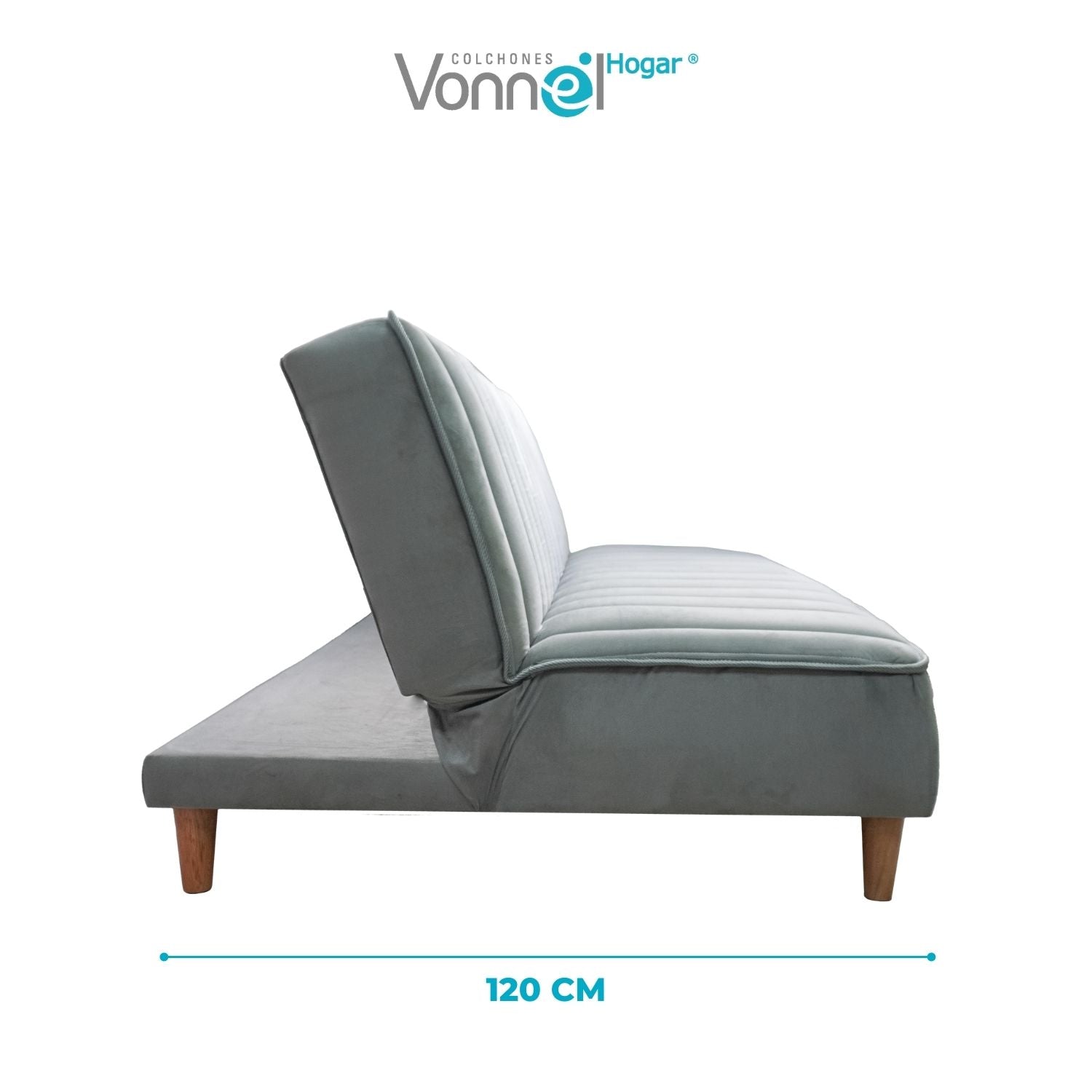 Sofá Cama Clásico Marca Vonnel (120X180 Cm) Plata