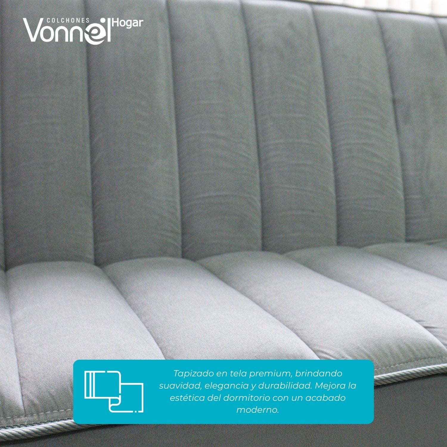 Sofá Cama Clásico Marca Vonnel (120X180 Cm) Plata