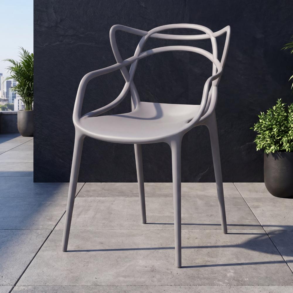 Silla Palermo, Color Gris, Con espaldar y diseño Moderno