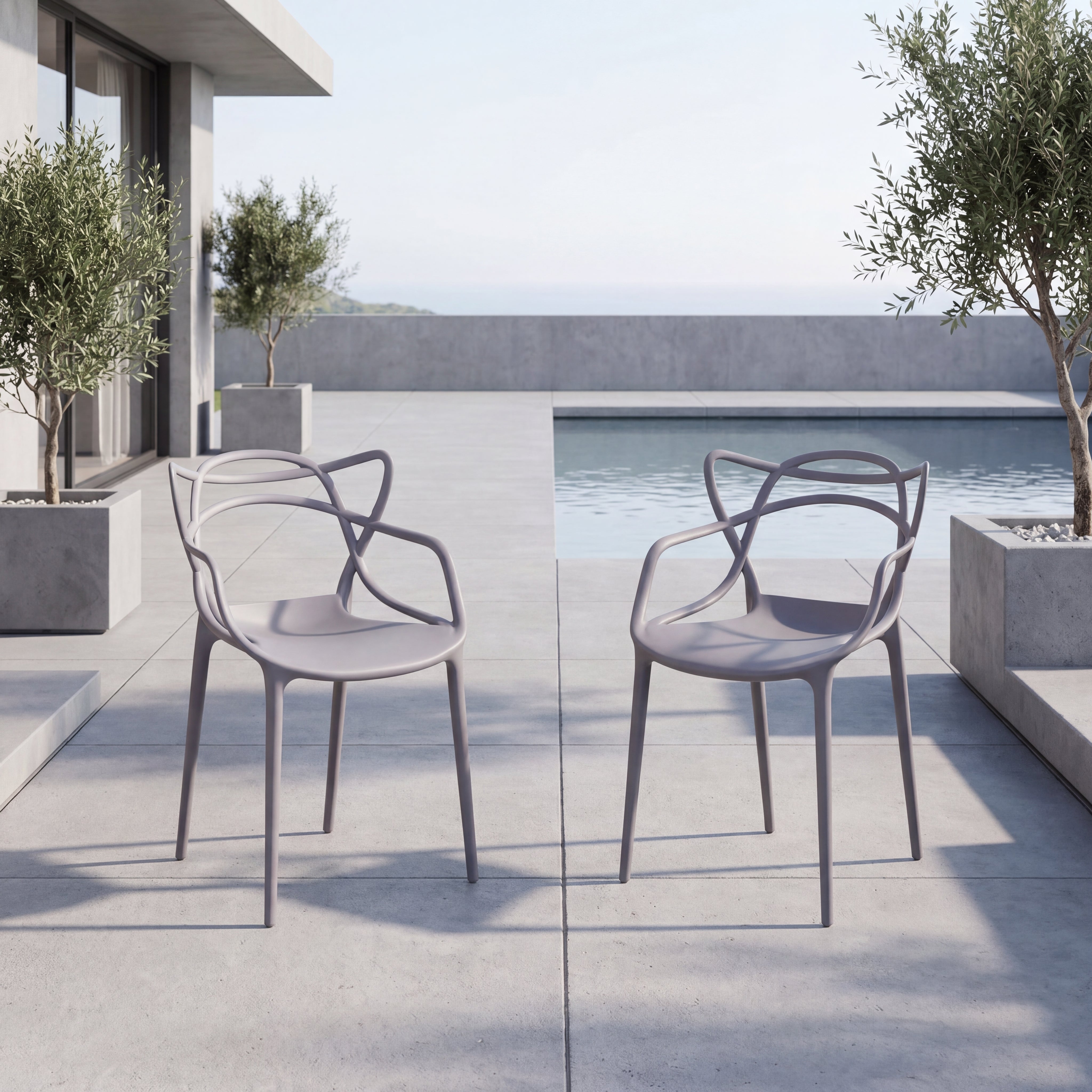 Silla Palermo, Color Gris, Con espaldar y diseño Moderno X2