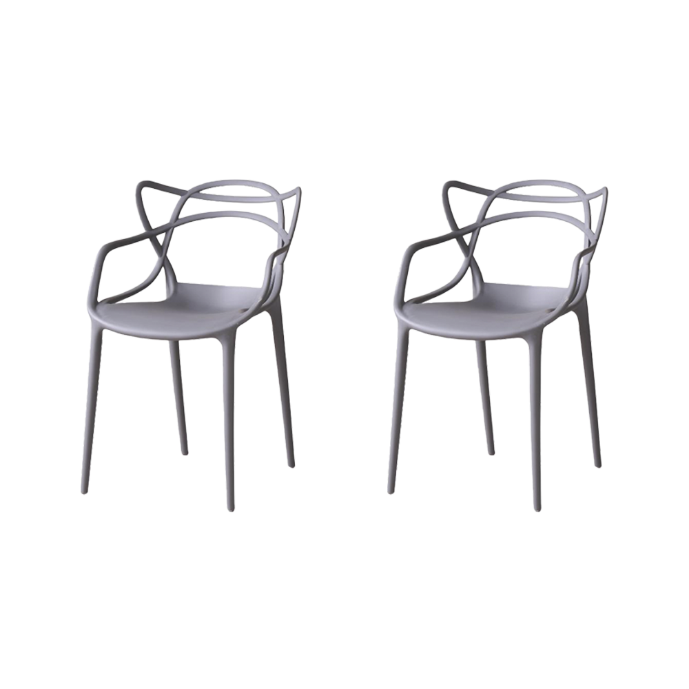 Silla Palermo, Color Gris, Con espaldar y diseño Moderno X2