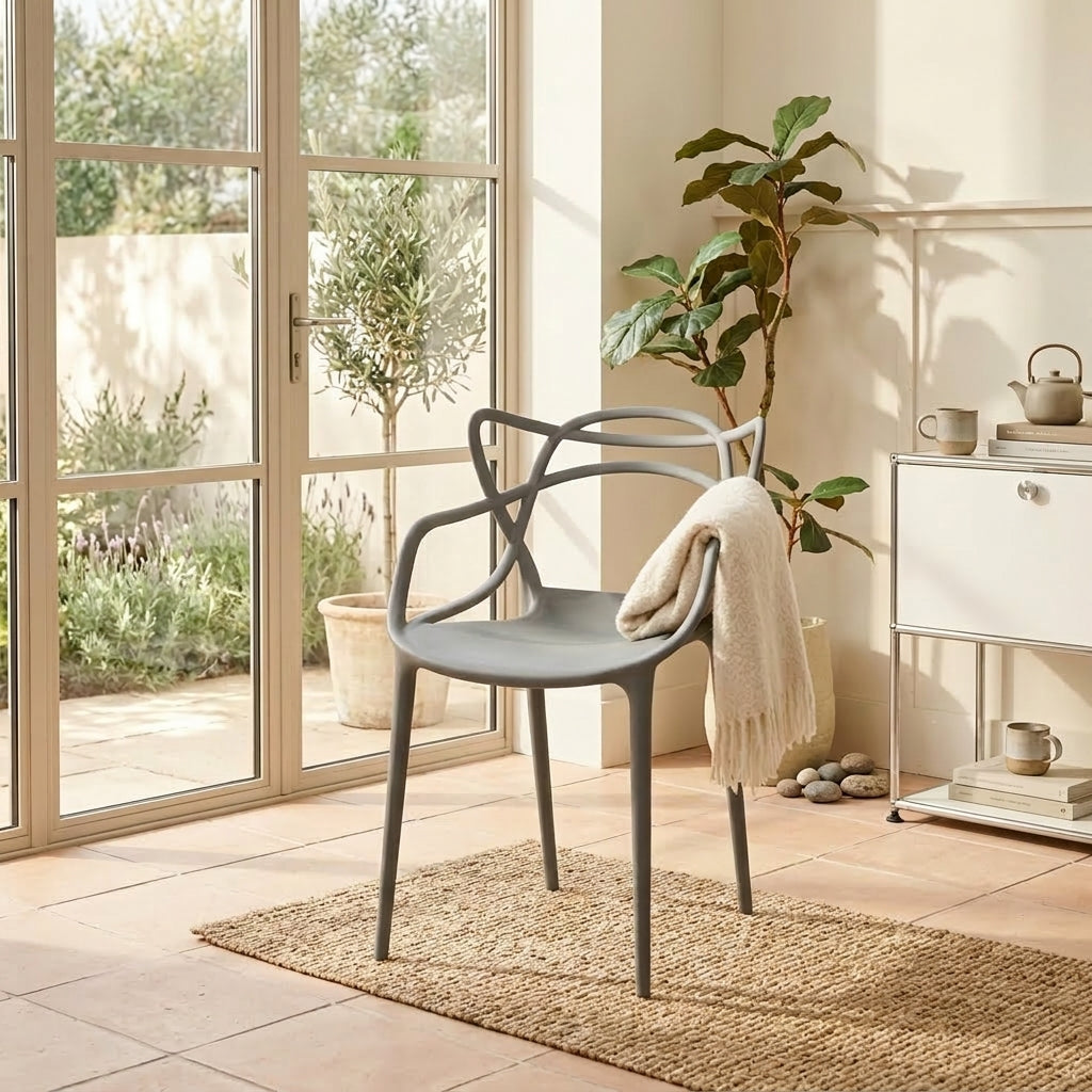 Silla Palermo, Color Gris, Con espaldar y diseño Moderno X2