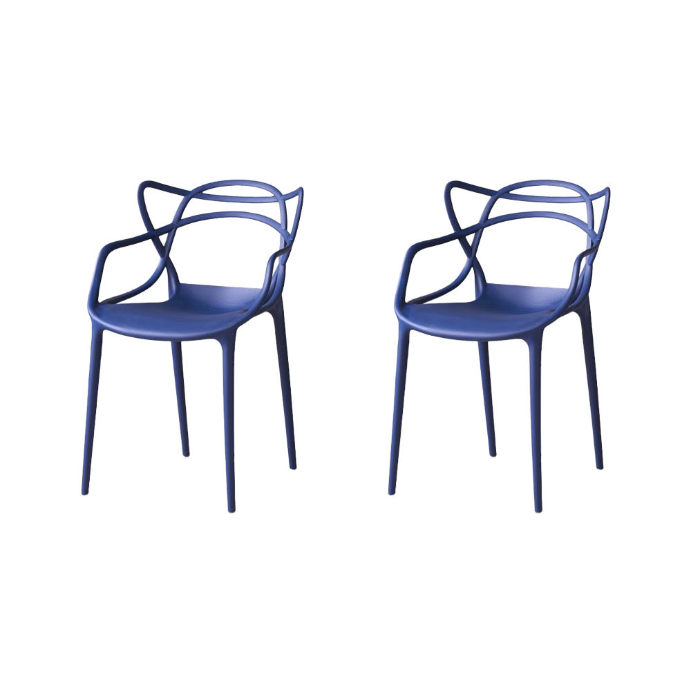 Silla Palermo, Color Azul, Con espaldar y diseño Moderno X2