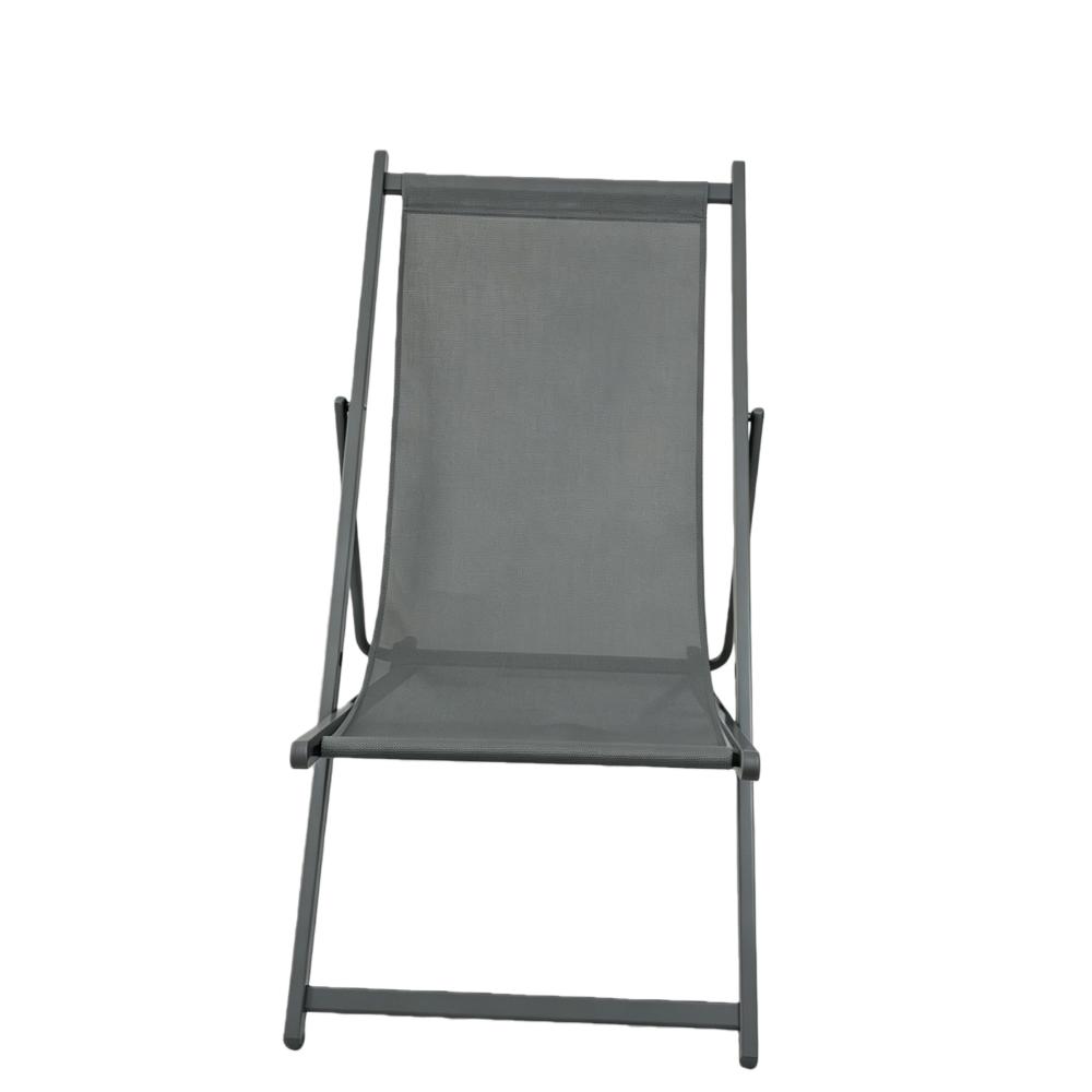 Silla Plegable Reclinable Kenya, Gris Oscuro, con Tres Posiciones
