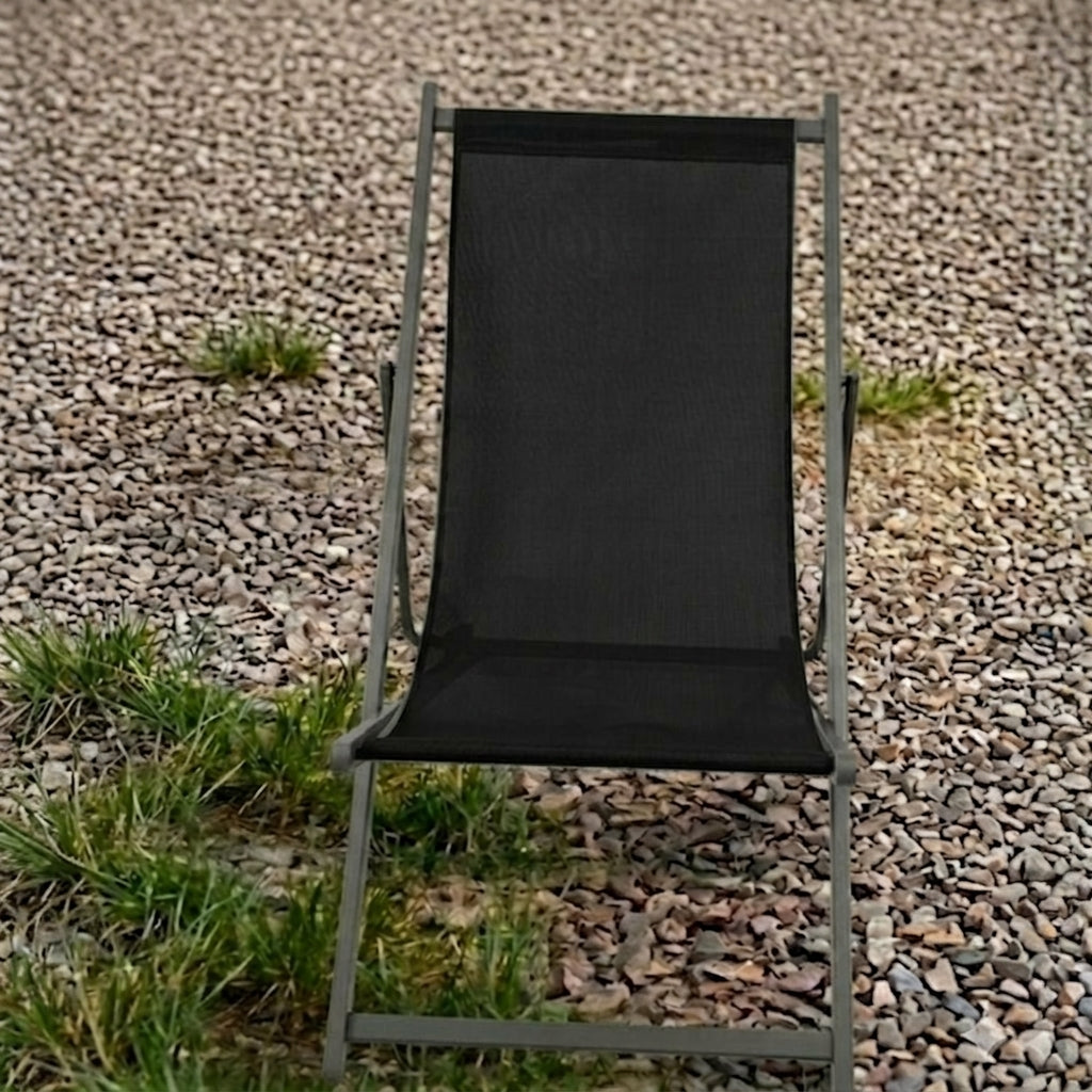 Set de 2 Sillas Plegable Reclinable Kenya, Negro, con Tres Posiciones
