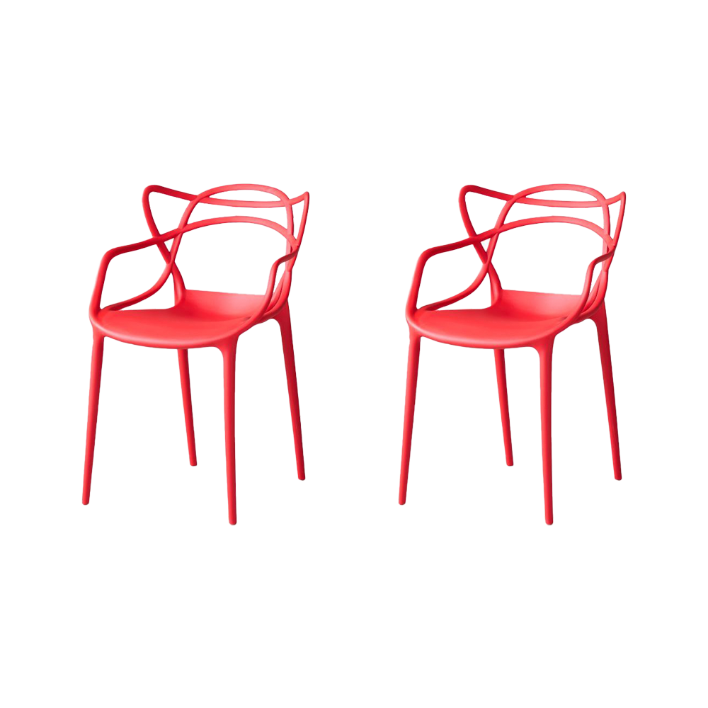 Silla Palermo, Color Rojo, Con espaldar y diseño Moderno X2