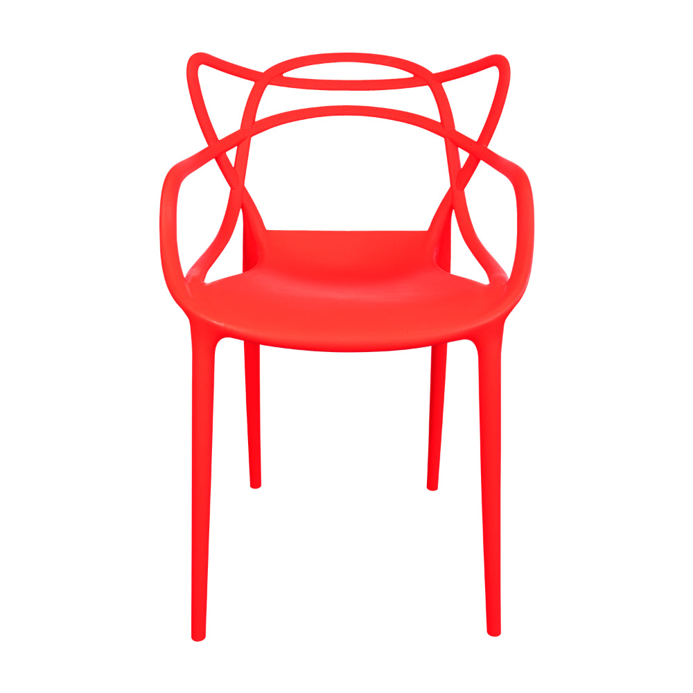 Silla Palermo, Color Rojo, con Espaldar y Diseño Moderno