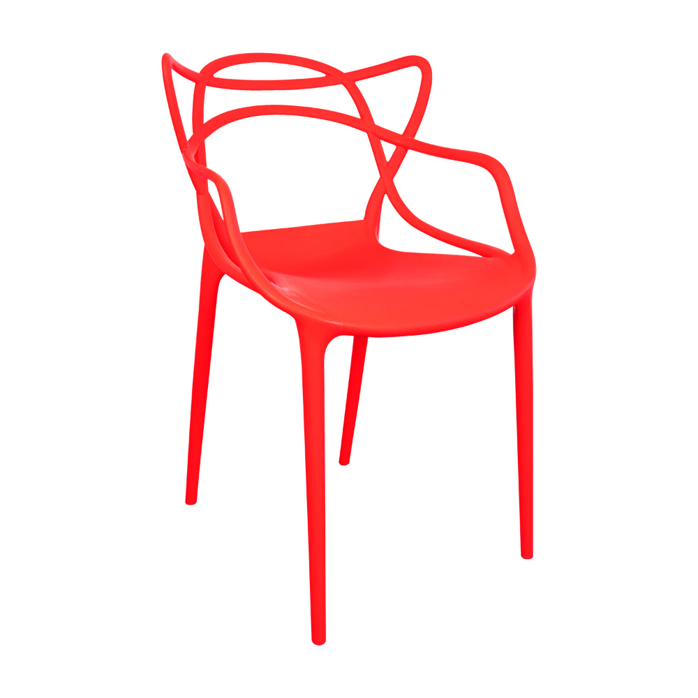 Silla Palermo, Color Rojo, con Espaldar y Diseño Moderno