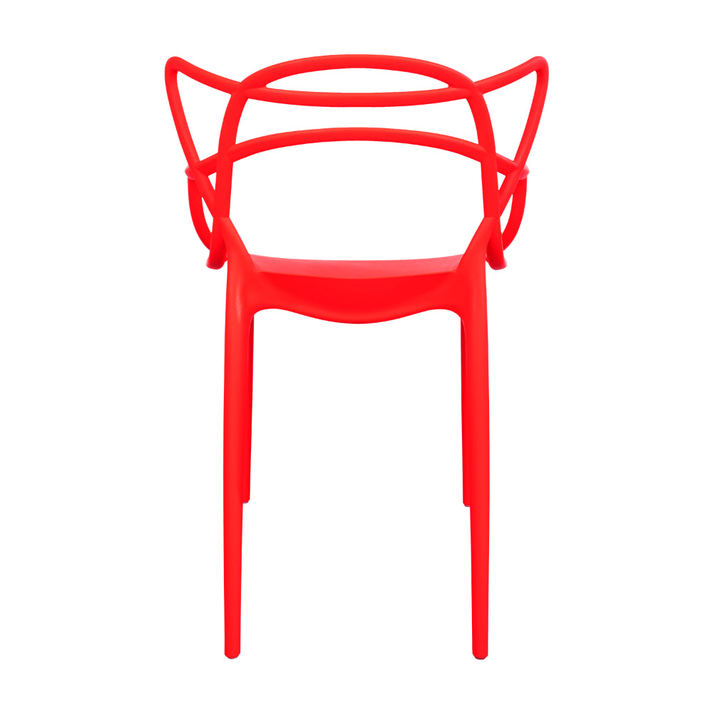 Silla Palermo, Color Rojo, con Espaldar y Diseño Moderno