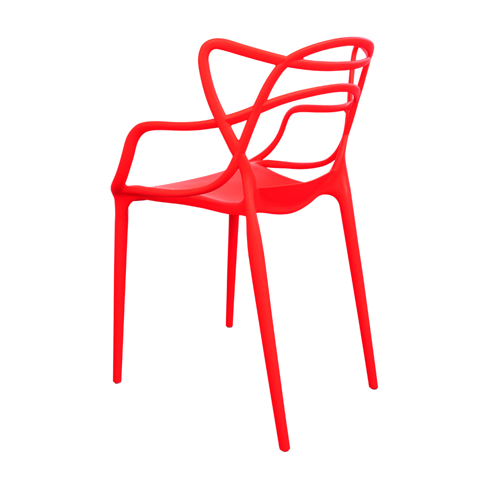 Silla Palermo, Color Rojo, con Espaldar y Diseño Moderno