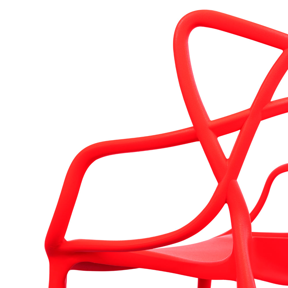 Silla Palermo, Color Rojo, con Espaldar y Diseño Moderno