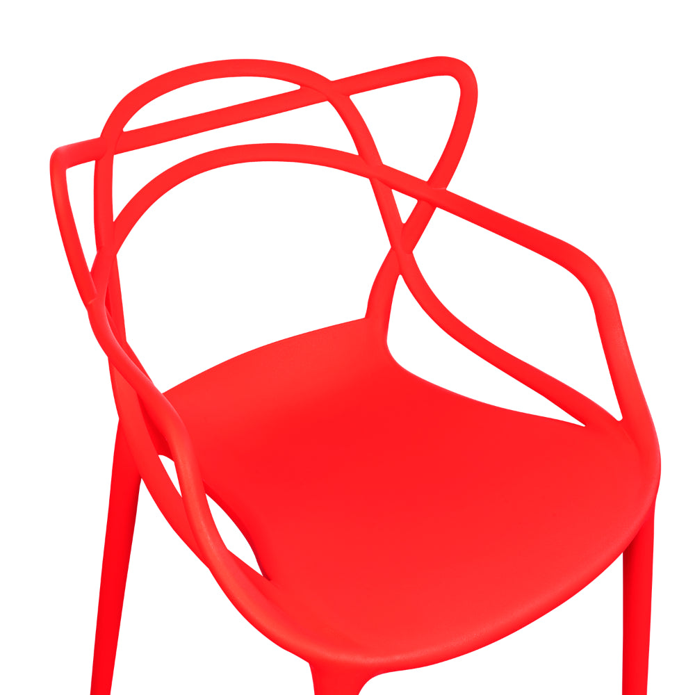 Silla Palermo, Color Rojo, con Espaldar y Diseño Moderno