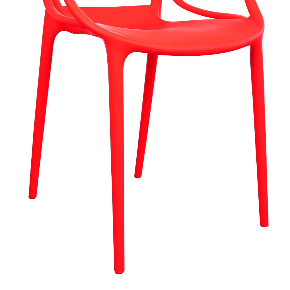 Silla Palermo, Color Rojo, con Espaldar y Diseño Moderno