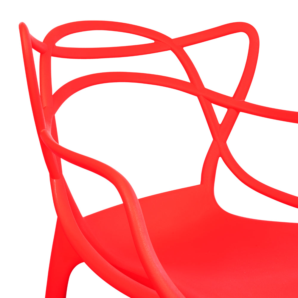 Silla Palermo, Color Rojo, con Espaldar y Diseño Moderno