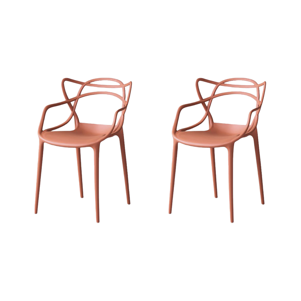 Silla Palermo, Color Terracota, Con espaldar y diseño Moderno X2