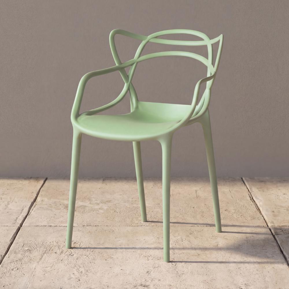 Silla Palermo, Verde Claro, Con espaldar y diseño Moderno