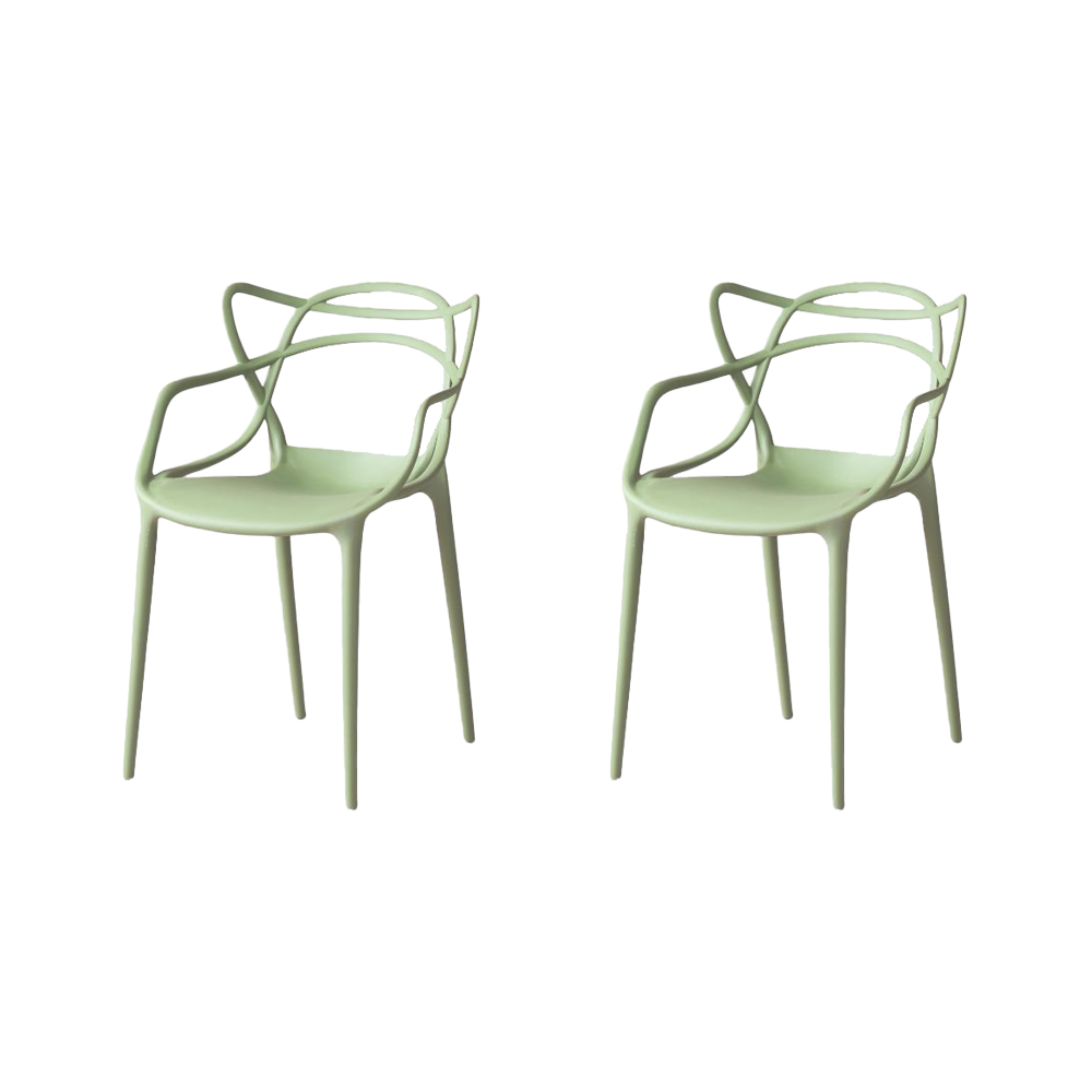 Silla Palermo, Verde Claro, Con espaldar y diseño Moderno X2