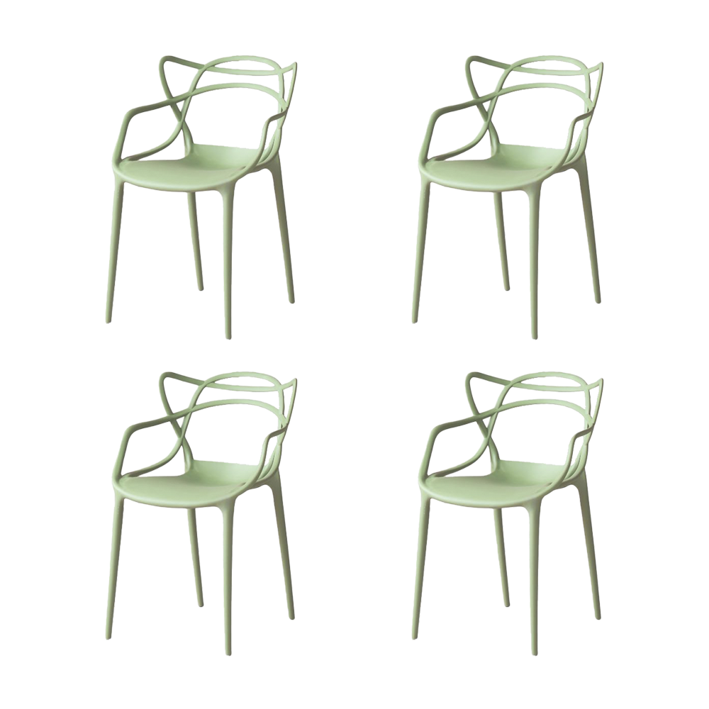 Silla Palermo, Verde Claro, Con espaldar y diseño Moderno X4