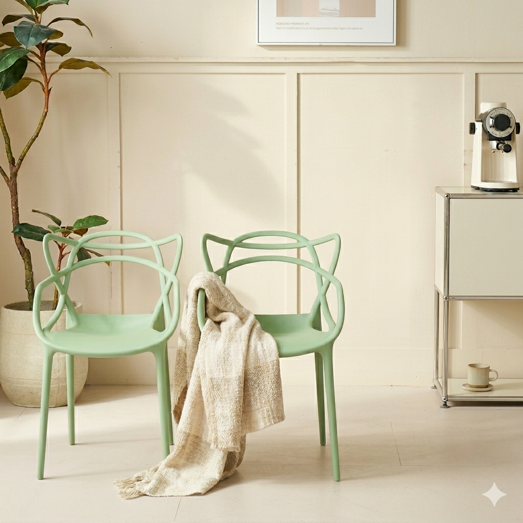 Silla Palermo, Verde Claro, Con espaldar y diseño Moderno