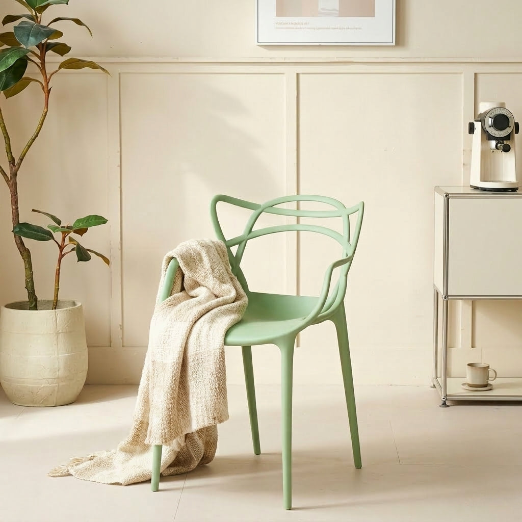 Silla Palermo, Verde Claro, Con espaldar y diseño Moderno X4