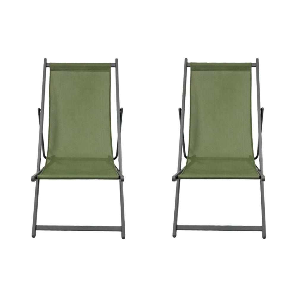 Silla Plegable Reclinable Kenya, Verde, con Tres Posiciones X2