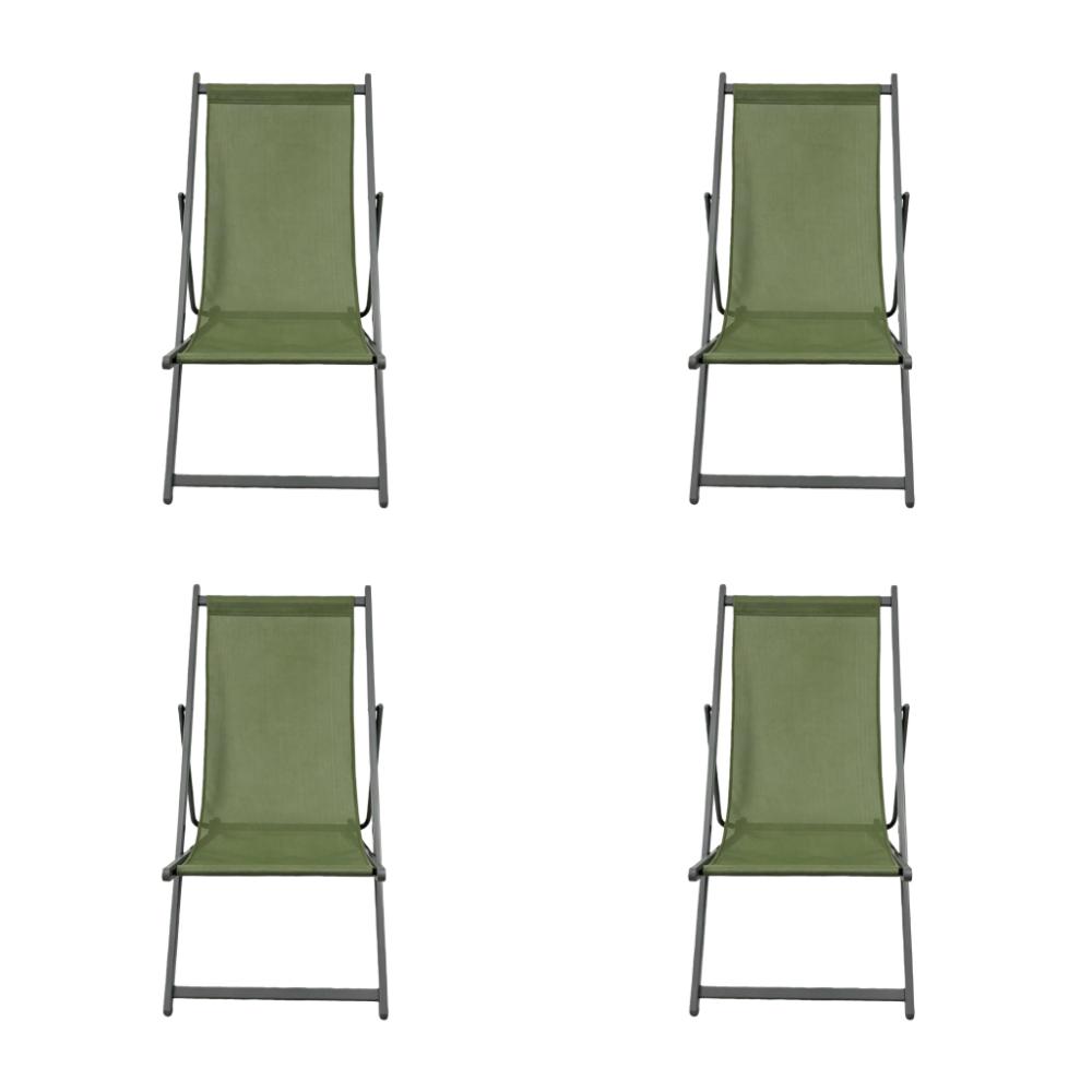 Silla Plegable Reclinable Kenya, Verde, con Tres Posiciones X4