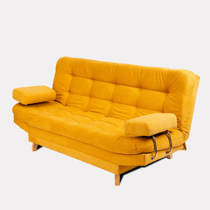 Sofa Cama Valencia Mostaza 3 Puestos