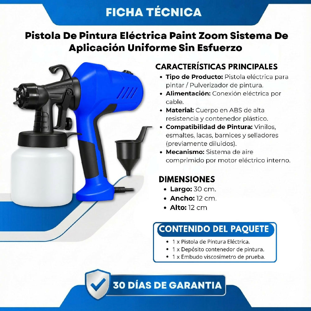Pistola De Pintura Eléctrica Paint Zoom Sistema De Aplicación Uniforme Sin Esfuerzo