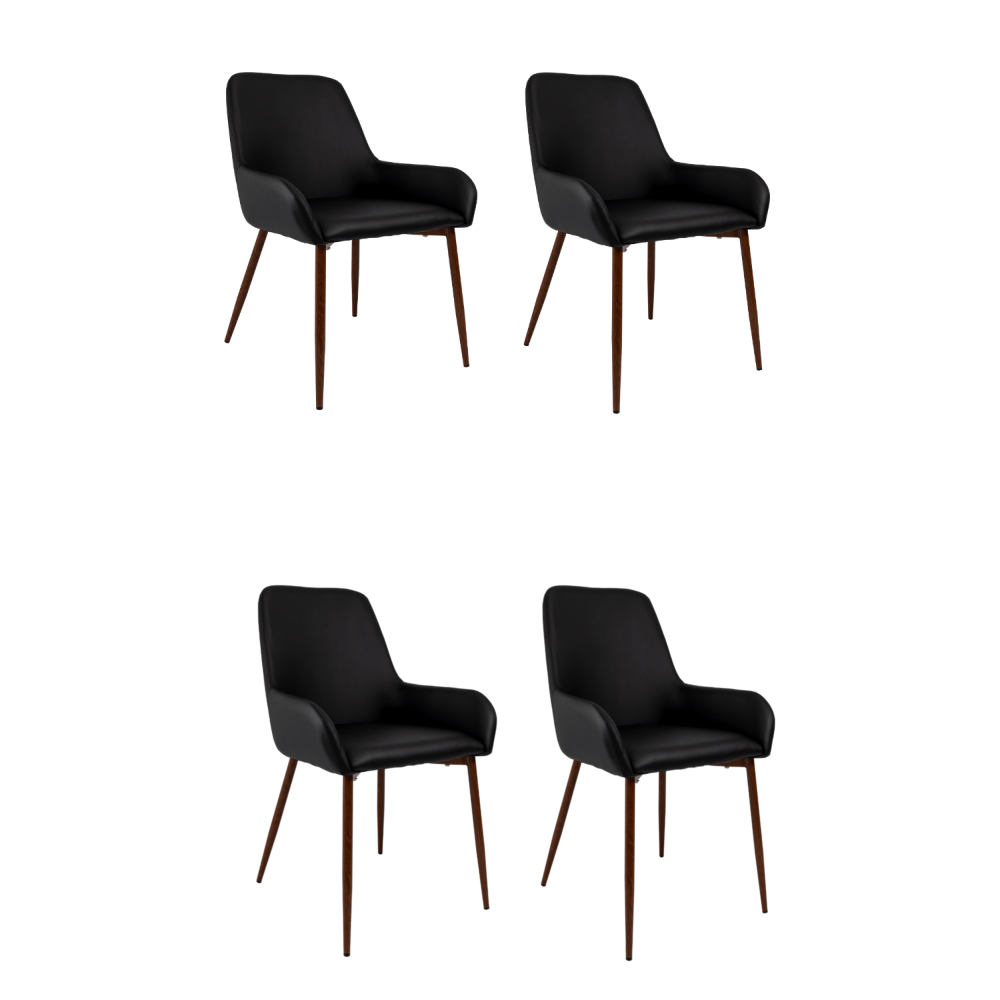 Sillas Clásicas Concept x4, Wengue y Café, con Cómodo Espaldar