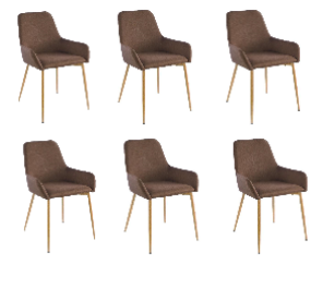 Sillas Clásicas Concept X6, Chocolate y Café Claro, con Cómodo Espaldar