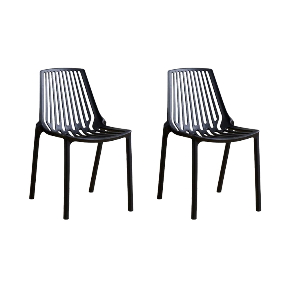 Set de 2 Sillas Tanger, Negro, con Espaldar y Diseño Moderno