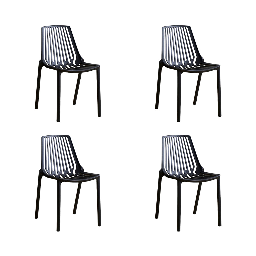 Set de 4 Sillas Tanger, Negro, con Espaldar y Diseño Moderno
