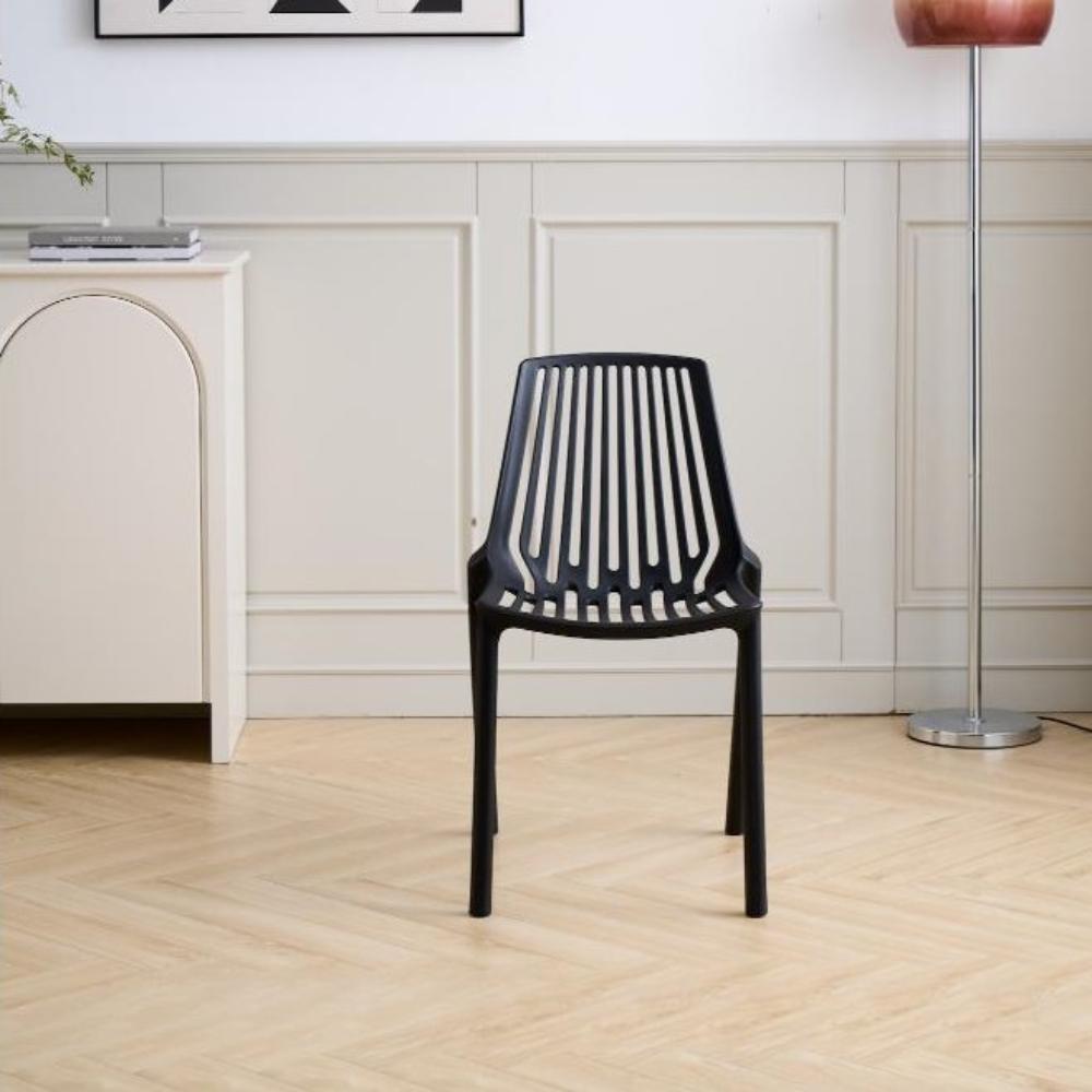Silla Tanger, Negro, con Espaldar y Diseño Moderno