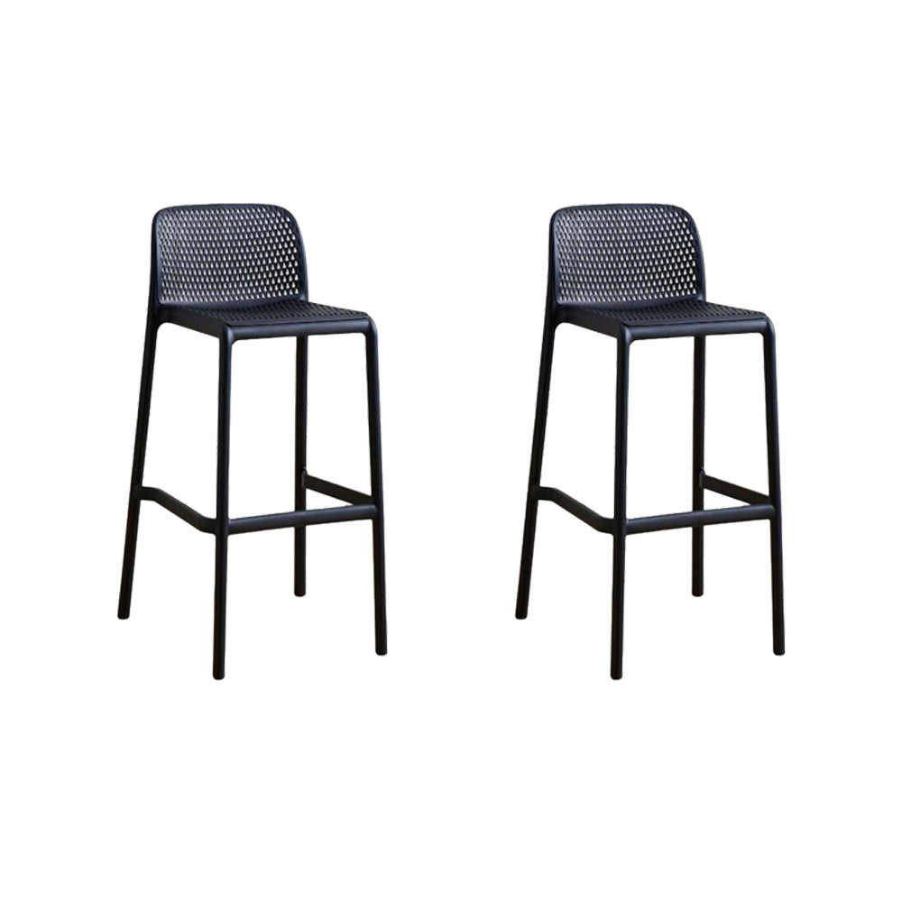 Set de 2 Sillas para Bar Túnez, Color Negro, con Espaldar Redondeado y Transpirable